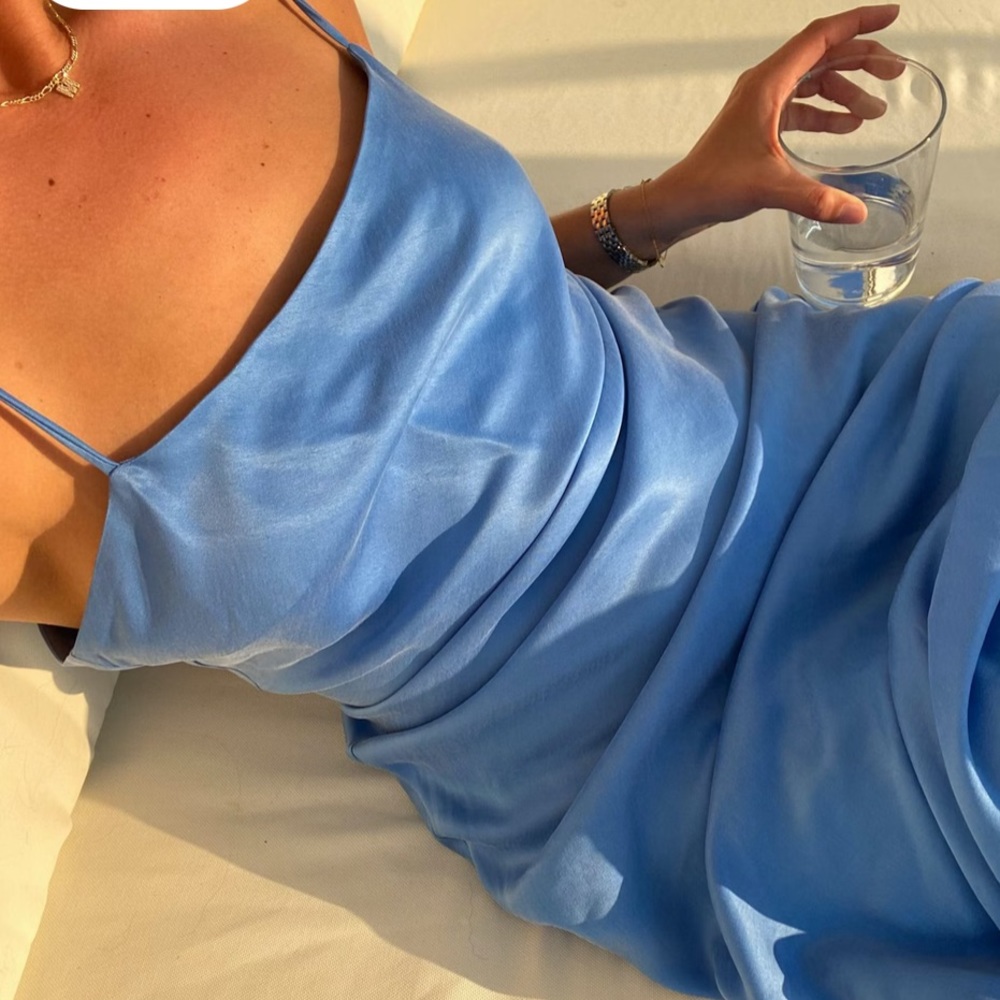 Djerf Avenue Midi Dream Dress Sky Blue